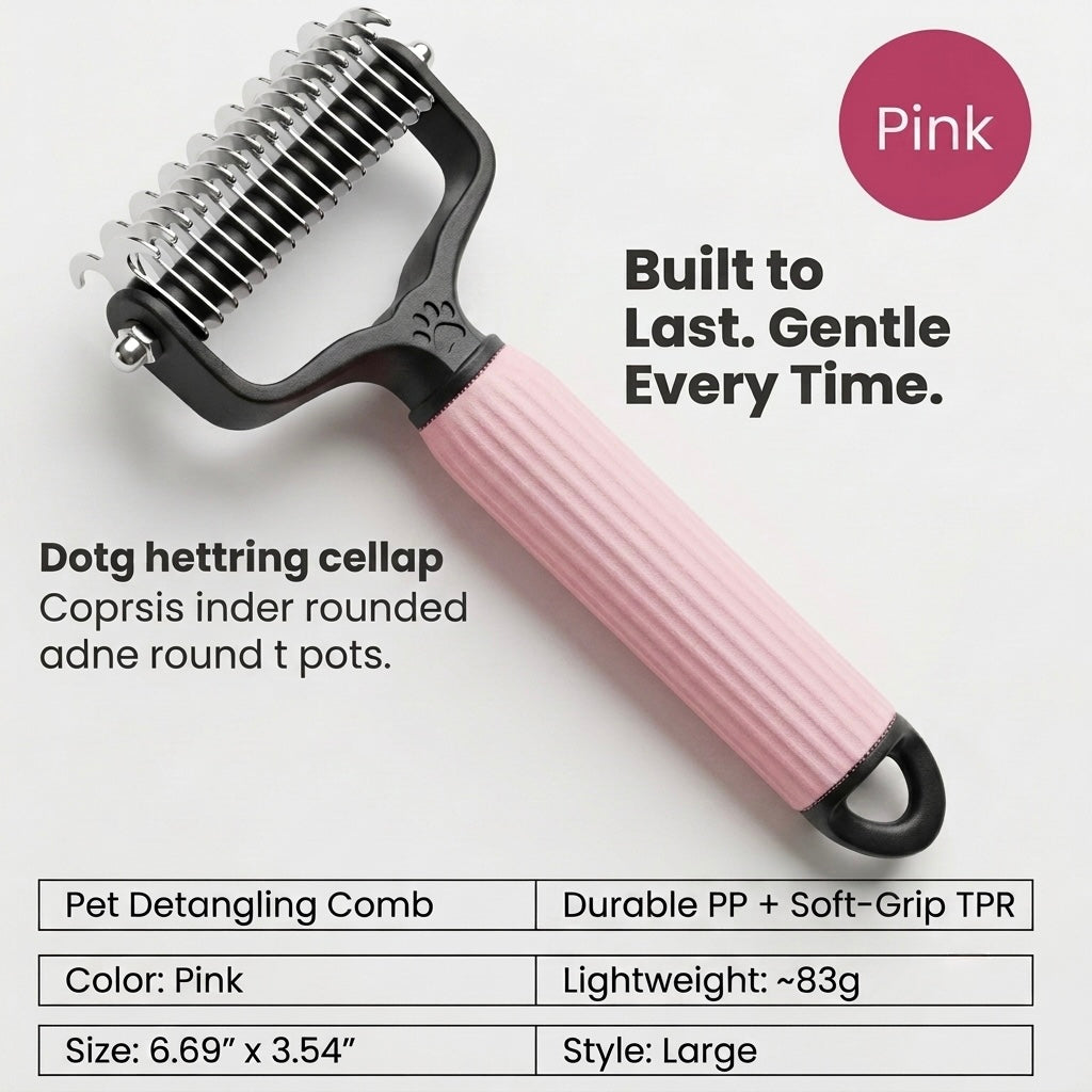 Detangling Comb for Dogs - Stops Mats & Shedding in Minutes