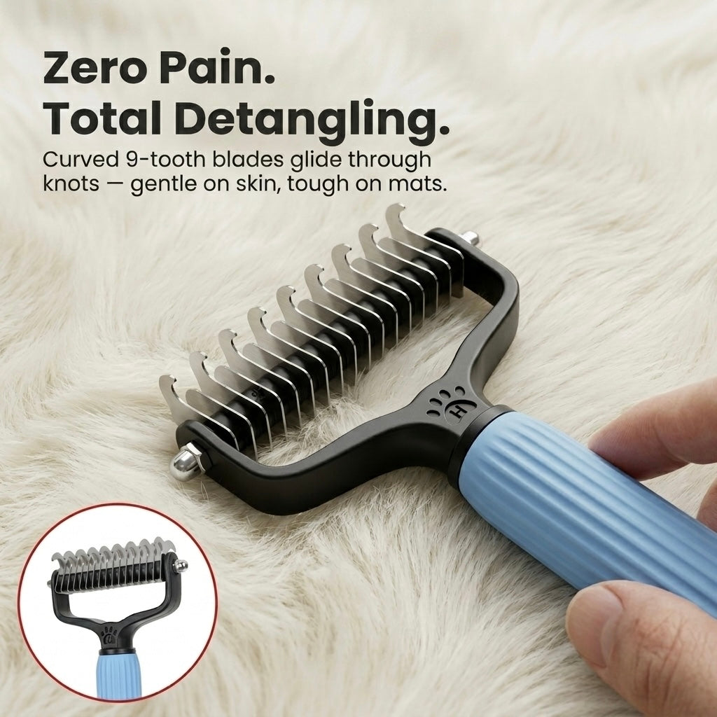 Detangling Comb for Dogs - Stops Mats & Shedding in Minutes